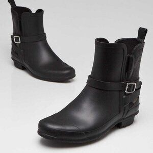 Burberry Black Rubber Short Ankle Rain Boots Size 4.5/35